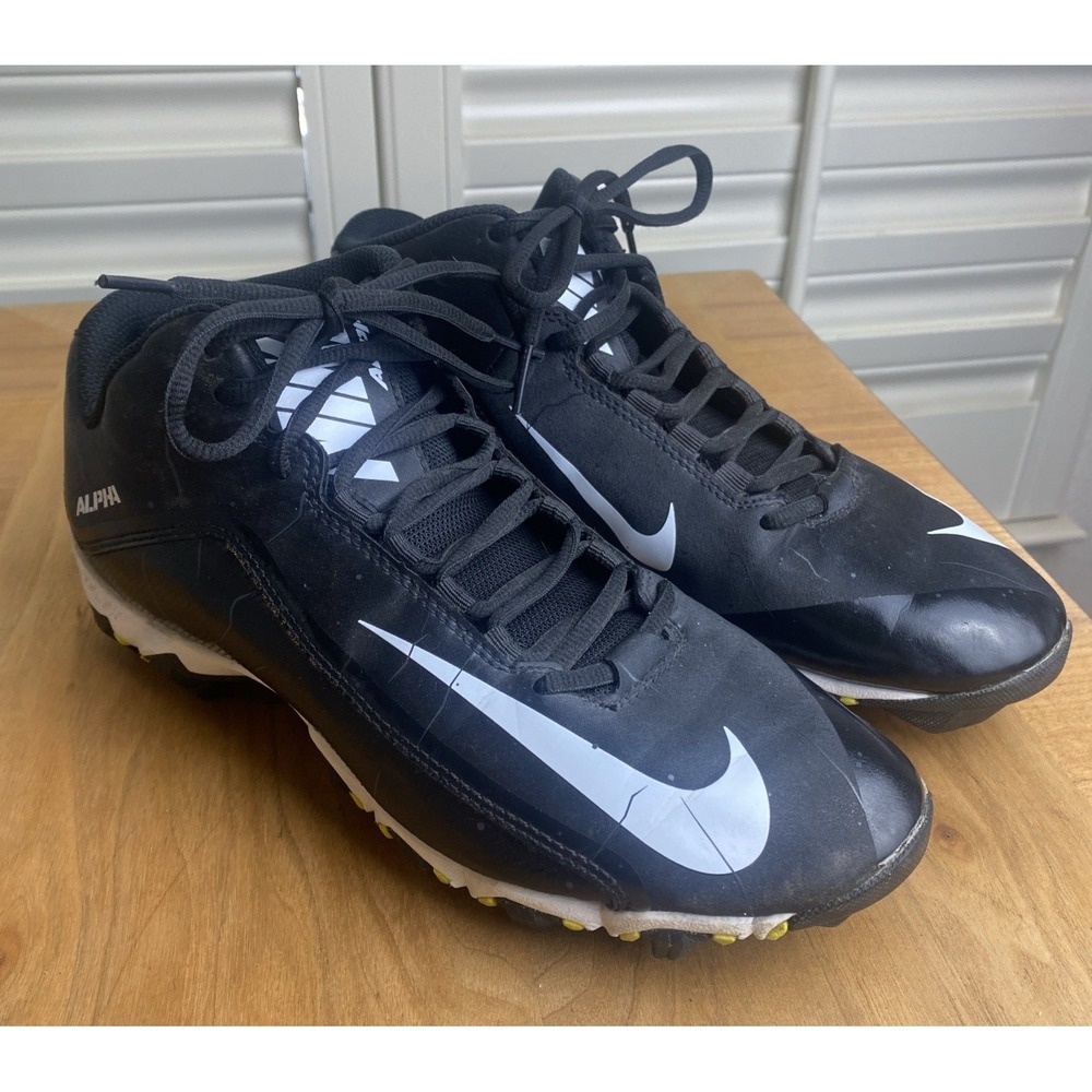 Nike Football Cleats Mens sz 8 Black‎ White Alpha Fastflex  Athletic 719552-002